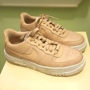 Nike Air Force 1 Pixel Sneakers Chic Neutral Pinky Beige size 9